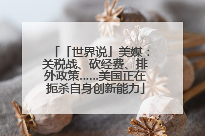 「世界说」美媒：关税战、砍经费、排外政策……美国正在扼杀自身创新能力