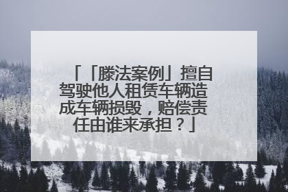 「滕法案例」擅自驾驶他人租赁车辆造成车辆损毁，赔偿责任由谁来承担？