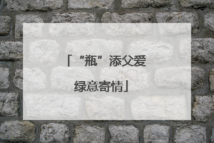 “瓶”添父爱 绿意寄情