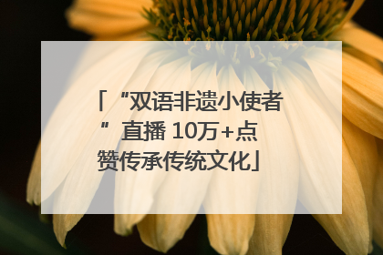 “双语非遗小使者”直播 10万+点赞传承传统文化
