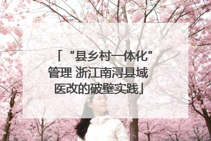 “县乡村一体化”管理 浙江南浔县域医改的破壁实践
