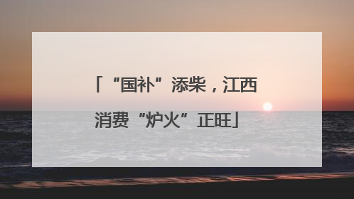 “国补”添柴，江西消费“炉火”正旺