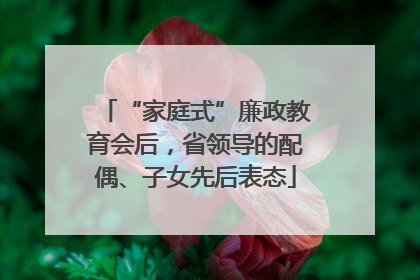 “家庭式”廉政教育会后，省领导的配偶、子女先后表态