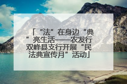 “法”在身边“典”亮生活——农发行双峰县支行开展“民法典宣传月”活动