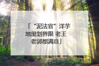 “泥法官”洋芋地里划界限 老王老郭都满意
