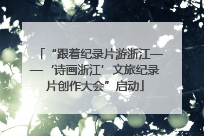“跟着纪录片游浙江——‘诗画浙江’文旅纪录片创作大会”启动