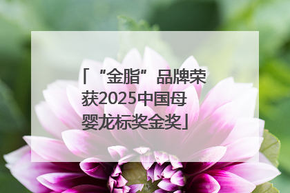 “金脂”品牌荣获2025中国母婴龙标奖金奖