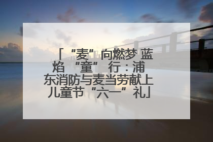 “麦”向燃梦 蓝焰 “童” 行：浦东消防与麦当劳献上儿童节“六一”礼