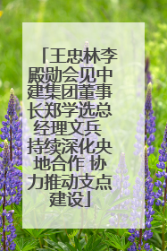 王忠林李殿勋会见中建集团董事长郑学选总经理文兵 持续深化央地合作 协力推动支点建设