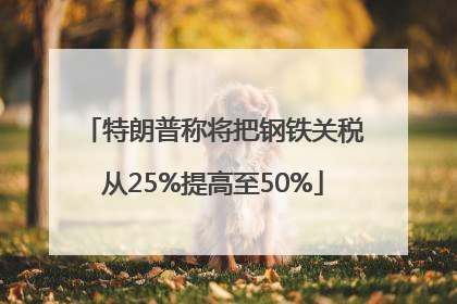 特朗普称将把钢铁关税从25%提高至50%
