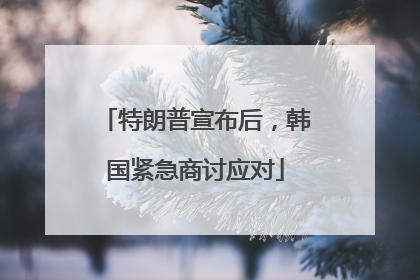 特朗普宣布后，韩国紧急商讨应对