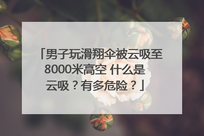 男子玩滑翔伞被云吸至8000米高空 什么是云吸？有多危险？