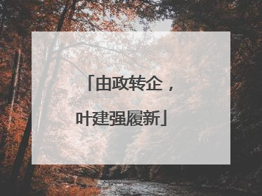 由政转企，叶建强履新