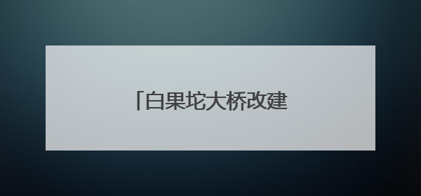 白果坨大桥改建项目稳步推进