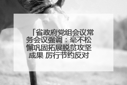 省政府党组会议常务会议强调：毫不松懈巩固拓展脱贫攻坚成果 厉行节约反对浪费弘扬优良作风