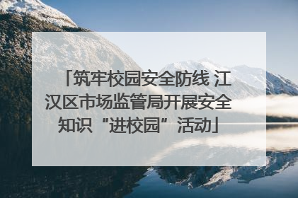 筑牢校园安全防线 江汉区市场监管局开展安全知识“进校园”活动