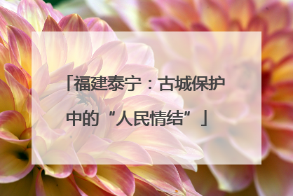 福建泰宁：古城保护中的“人民情结”
