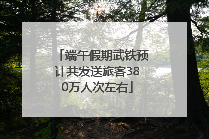端午假期武铁预计共发送旅客380万人次左右