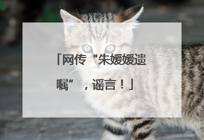 网传“朱媛媛遗嘱”，谣言！