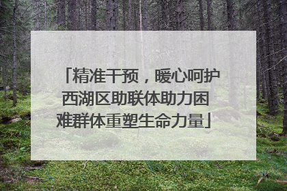 精准干预，暖心呵护 西湖区助联体助力困难群体重塑生命力量