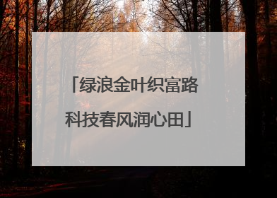 绿浪金叶织富路 科技春风润心田