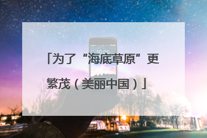 为了“海底草原”更繁茂（美丽中国）