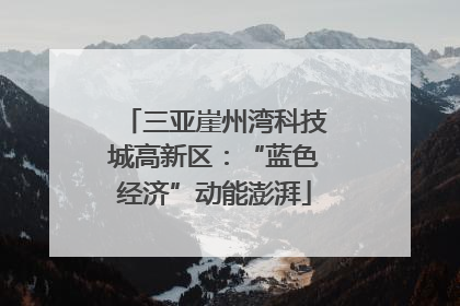 三亚崖州湾科技城高新区：“蓝色经济”动能澎湃