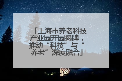 上海市养老科技产业园开园揭牌，推动“科技”与“养老”深度融合