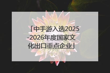 中手游入选2025-2026年度国家文化出口重点企业