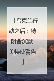 乌克兰行动之后：特朗普沉默 美特使警告
