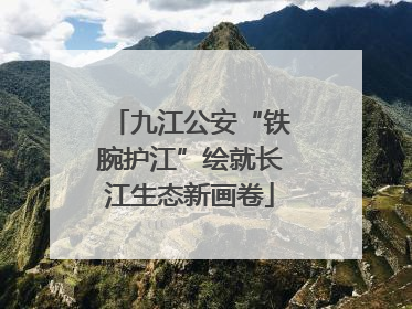 九江公安“铁腕护江”绘就长江生态新画卷