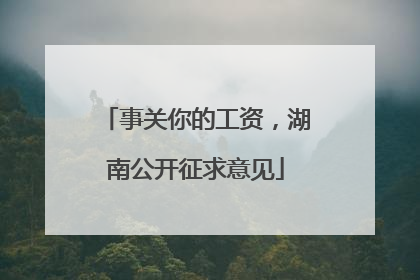 事关你的工资，湖南公开征求意见