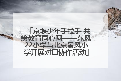 京堰少年手拉手 共绘教育同心圆——东风22小学与北京景风小学开展对口协作活动