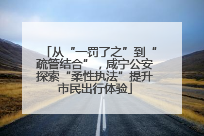 从“一罚了之”到“疏管结合”，咸宁公安探索“柔性执法”提升市民出行体验