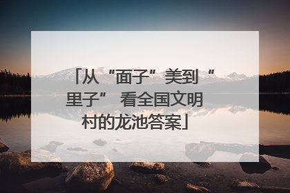 从“面子”美到“里子” 看全国文明村的龙池答案
