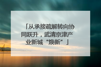 从承接疏解转向协同跃升，武清京津产业新城“焕新”