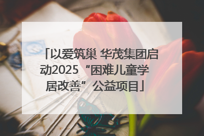 以爱筑巢 华茂集团启动2025“困难儿童学居改善”公益项目