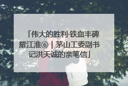 伟大的胜利·铁血丰碑耀江淮⑥｜茅山工委副书记洪天诚的亲笔信