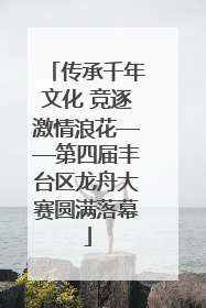 传承千年文化 竞逐激情浪花——第四届丰台区龙舟大赛圆满落幕