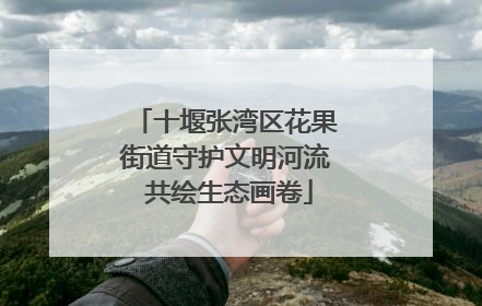 十堰张湾区花果街道守护文明河流 共绘生态画卷
