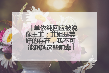 单依纯回应被说像王菲：菲姐是美好的存在，我不可能超越这些前辈