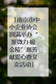 南京市中小企业协会圆满举办“聚微力·暖金陵”慈善献爱心暨义卖活动