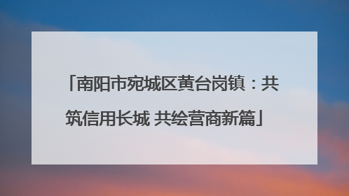 南阳市宛城区黄台岗镇：共筑信用长城 共绘营商新篇