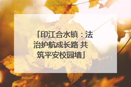 印江合水镇：法治护航成长路 共筑平安校园墙
