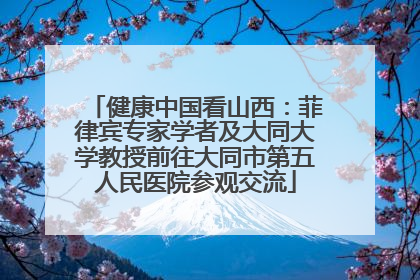 健康中国看山西：菲律宾专家学者及大同大学教授前往大同市第五人民医院参观交流