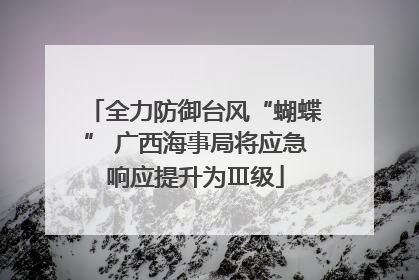 全力防御台风“蝴蝶” 广西海事局将应急响应提升为Ⅲ级