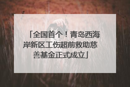 全国首个！青岛西海岸新区工伤超前救助慈善基金正式成立
