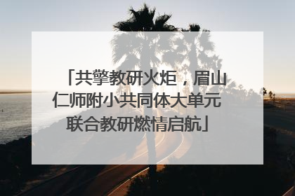 共擎教研火炬，眉山仁师附小共同体大单元联合教研燃情启航