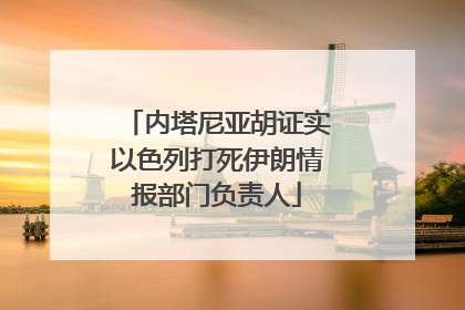 内塔尼亚胡证实以色列打死伊朗情报部门负责人