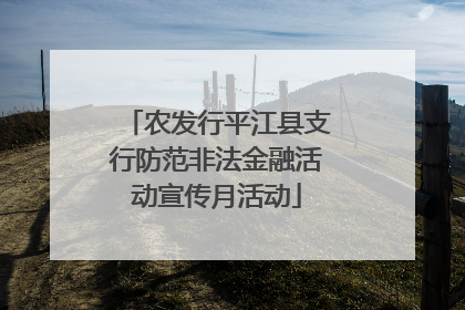 农发行平江县支行防范非法金融活动宣传月活动